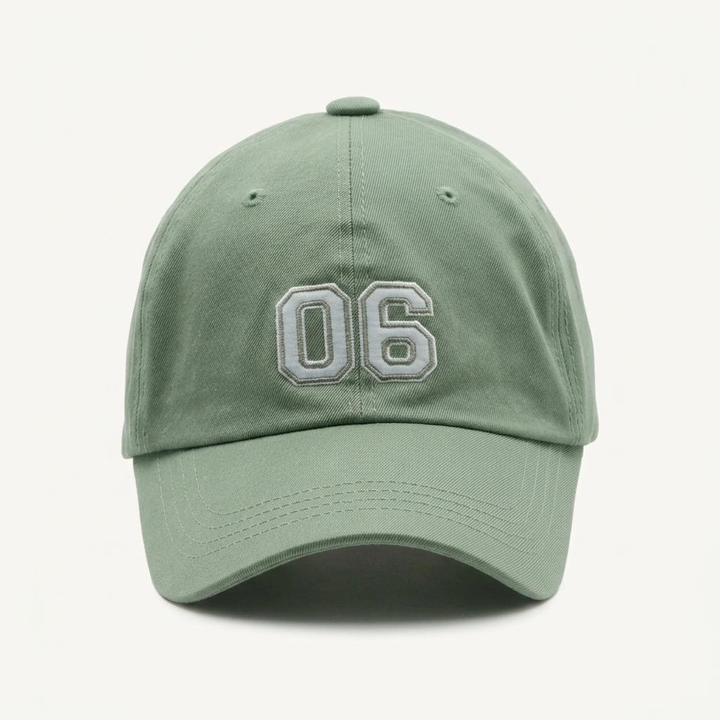 클로브 06 넘버 자수 볼캡 민트 1