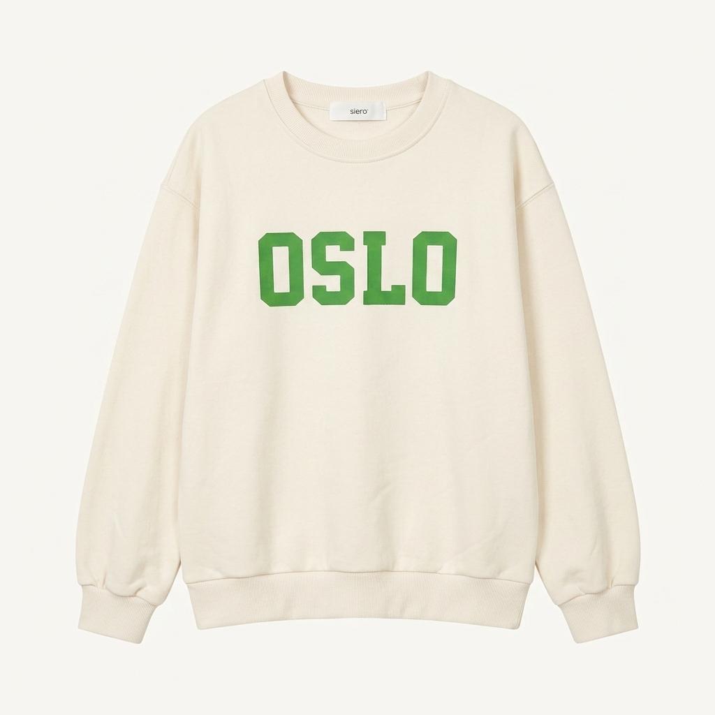 새상품ㆍ착용무ㆍ시에로 OSLO 그래픽 맨투맨 티셔츠 아이보리 1