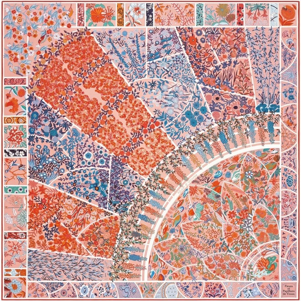 에르메스 Fleurs de Giverny 실크 스카프 90x90
