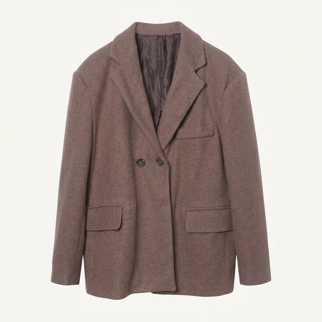 GRL Brown Tone Wool Double Jacket 1