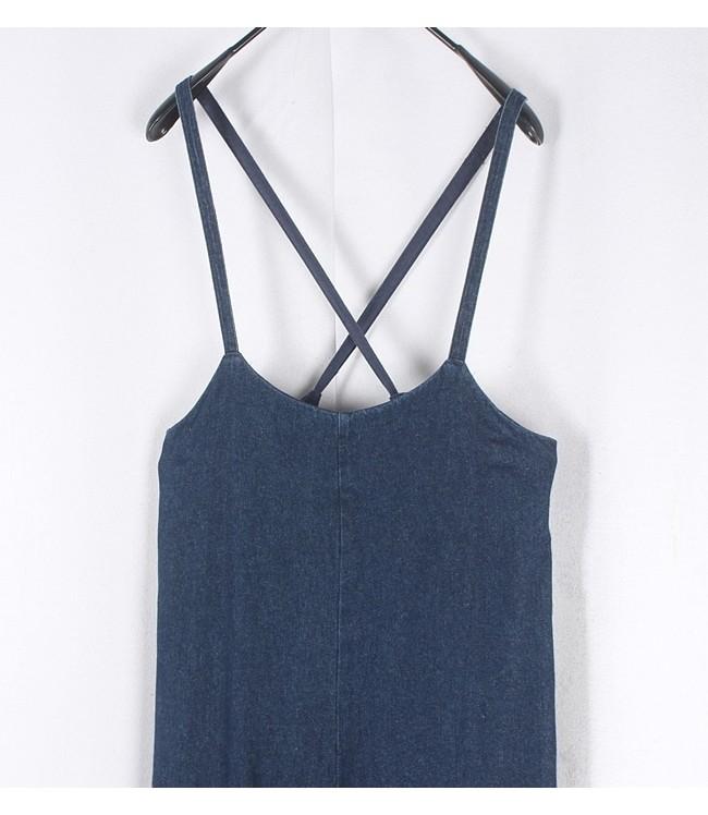 BACK NUMBER Denim Suspender Wide Fit Pants 4