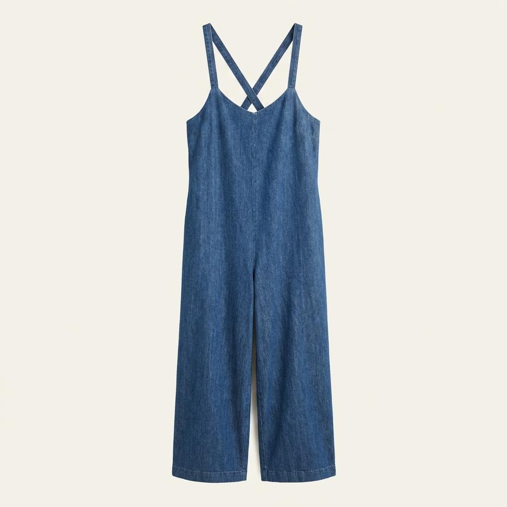 BACK NUMBER Denim Suspender Wide Fit Pants 1