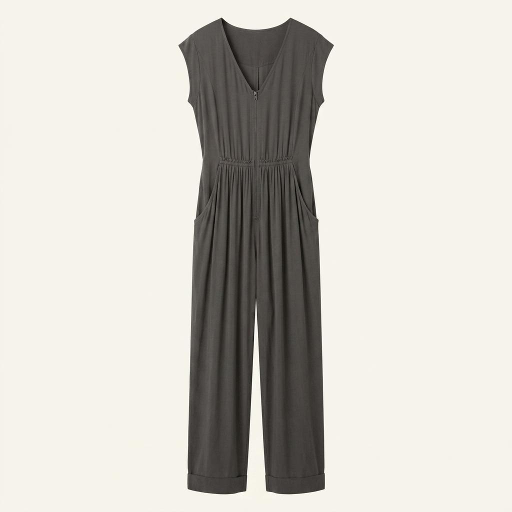 ZARA Poly Fabric Pleats Jumpsuit 1