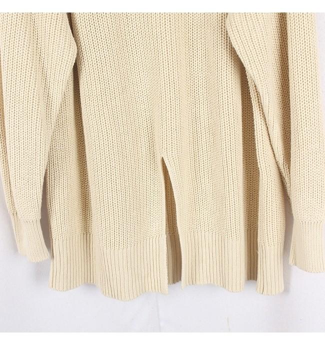 AMERICAN HOLIC Slit Detail Cotton Knit 10