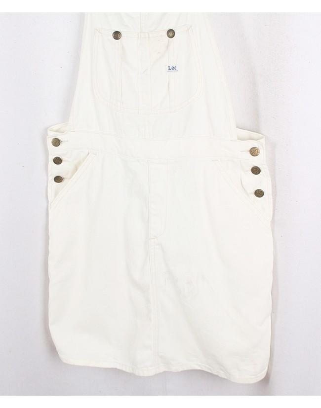 LEE White Denim Overall Skirt 9