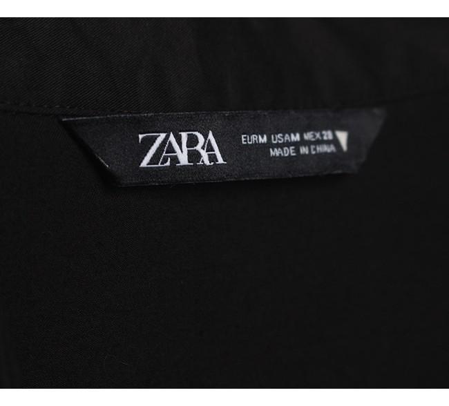 ZARA Cotton Black Frill Blouse 8
