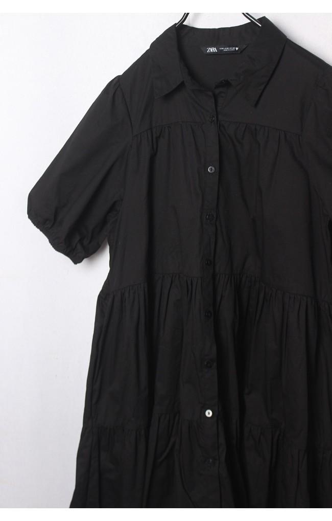 ZARA Cotton Black Frill Blouse 6
