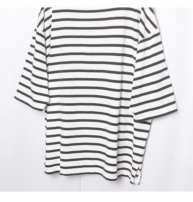 CIAOPANIC TYPY Oversize Stripe Cotton T-Shirts 6