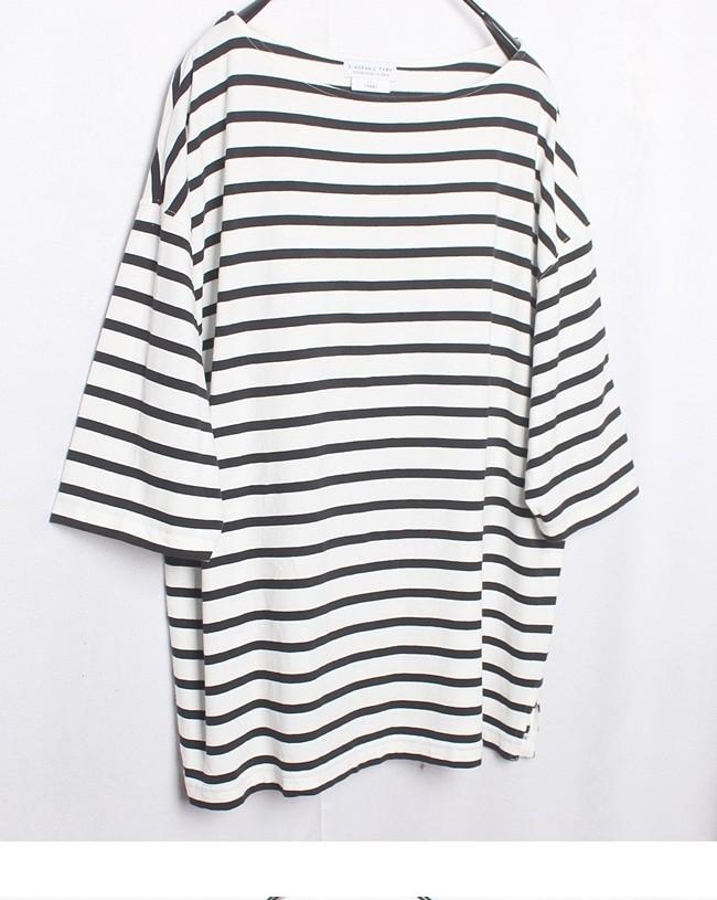 CIAOPANIC TYPY Oversize Stripe Cotton T-Shirts 3