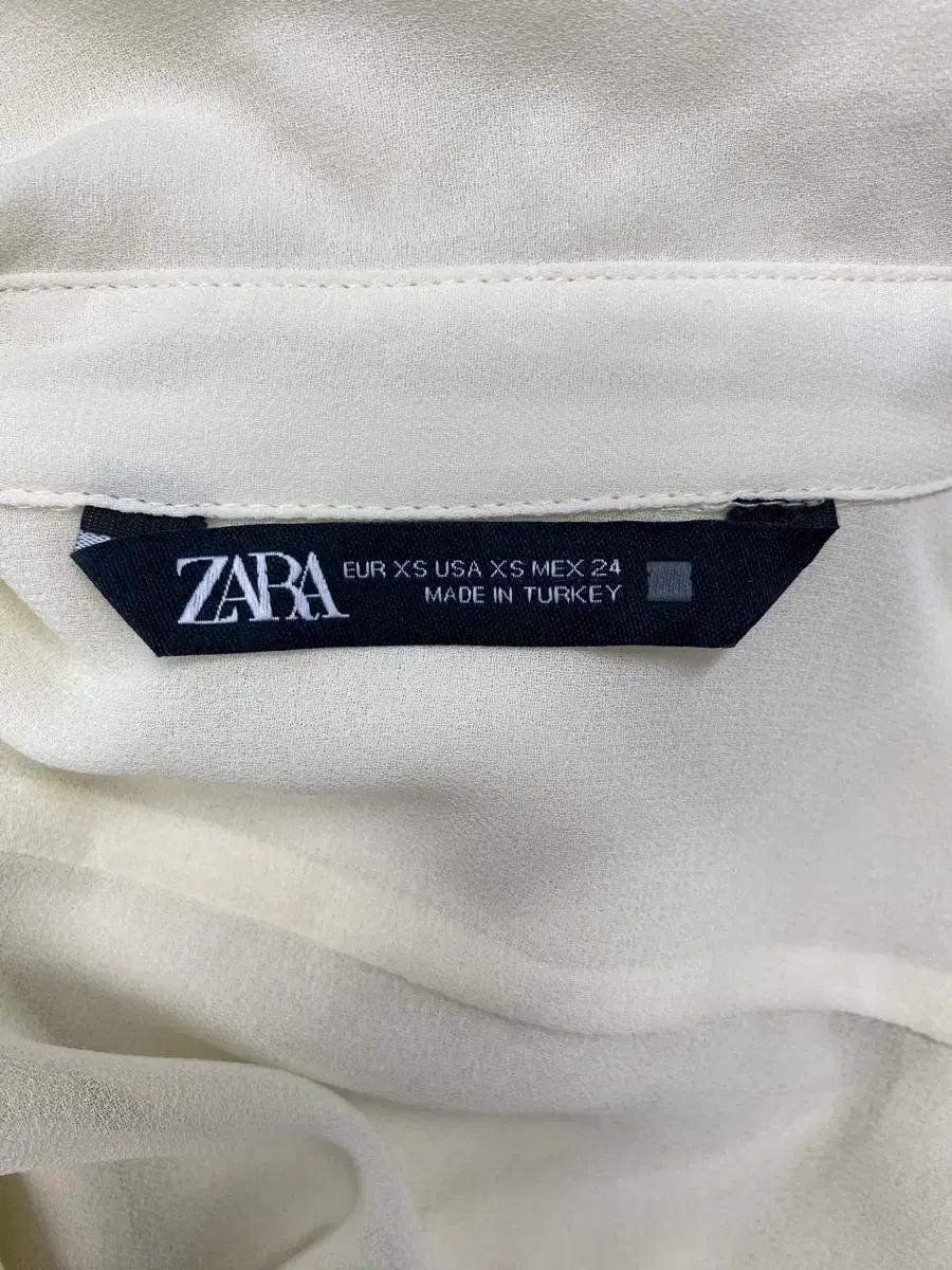 자라ZARA 시스루 포켓 블라우스 아이보리 261 8