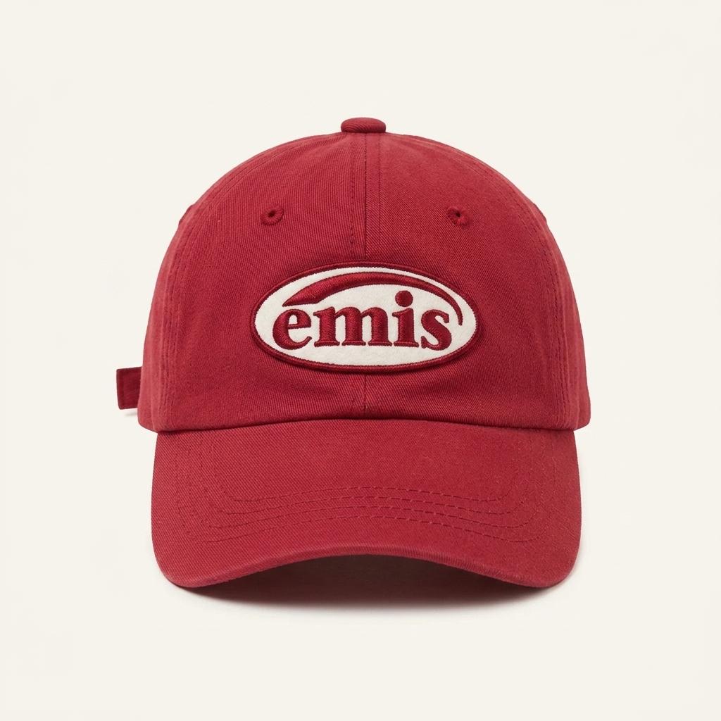 이미스 EMIS 오벌 로고 볼캡 레드