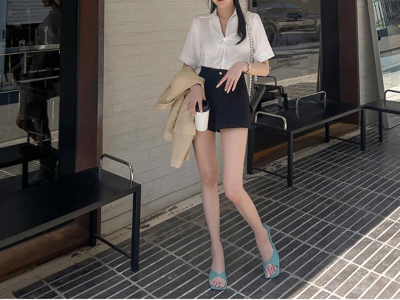 #908 스퀘어 샌들 5.5cm 뮬 250 그린 5