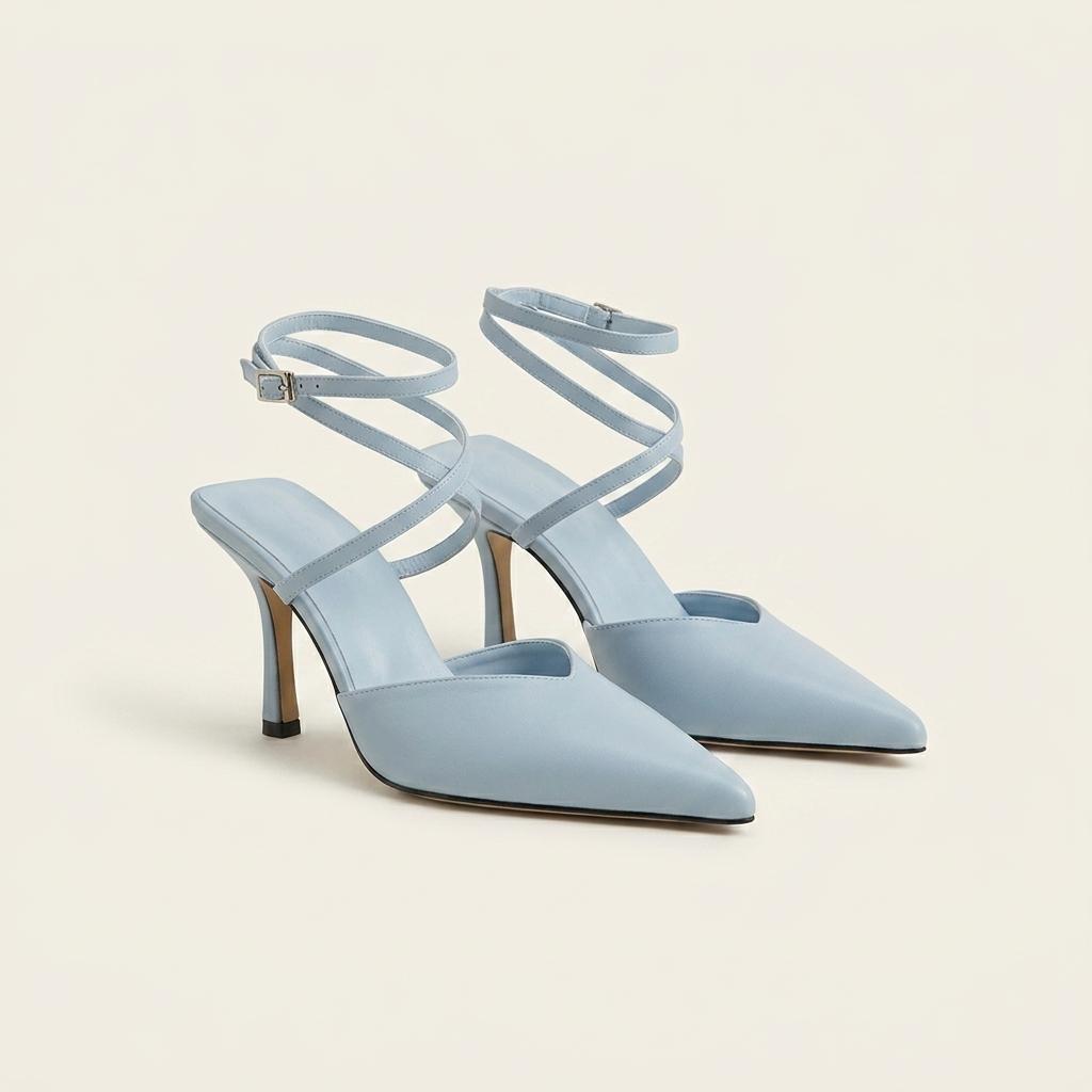 #152 뾰족코 9cm 스트랩 샌들 230 블루 1