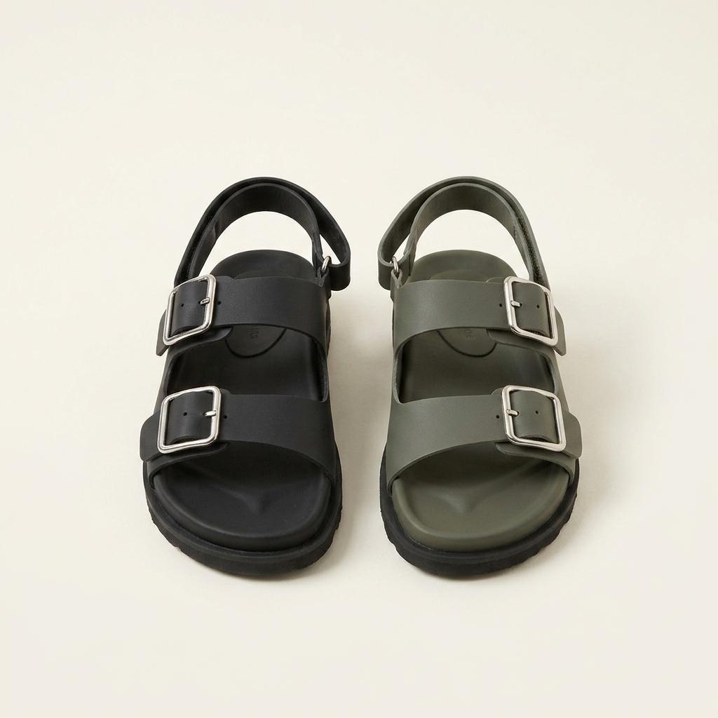 #세일 9345 와이드 찍찍이 4cm 캐쥬얼 샌들 245 블랙-새상품 1