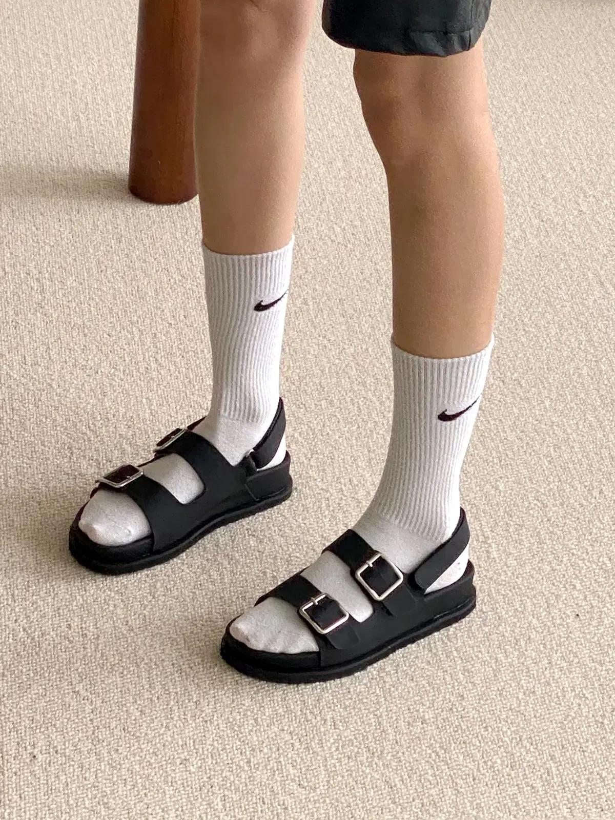 #세일 9345 와이드 찍찍이 4cm 캐쥬얼 샌들 245 블랙-새상품 2