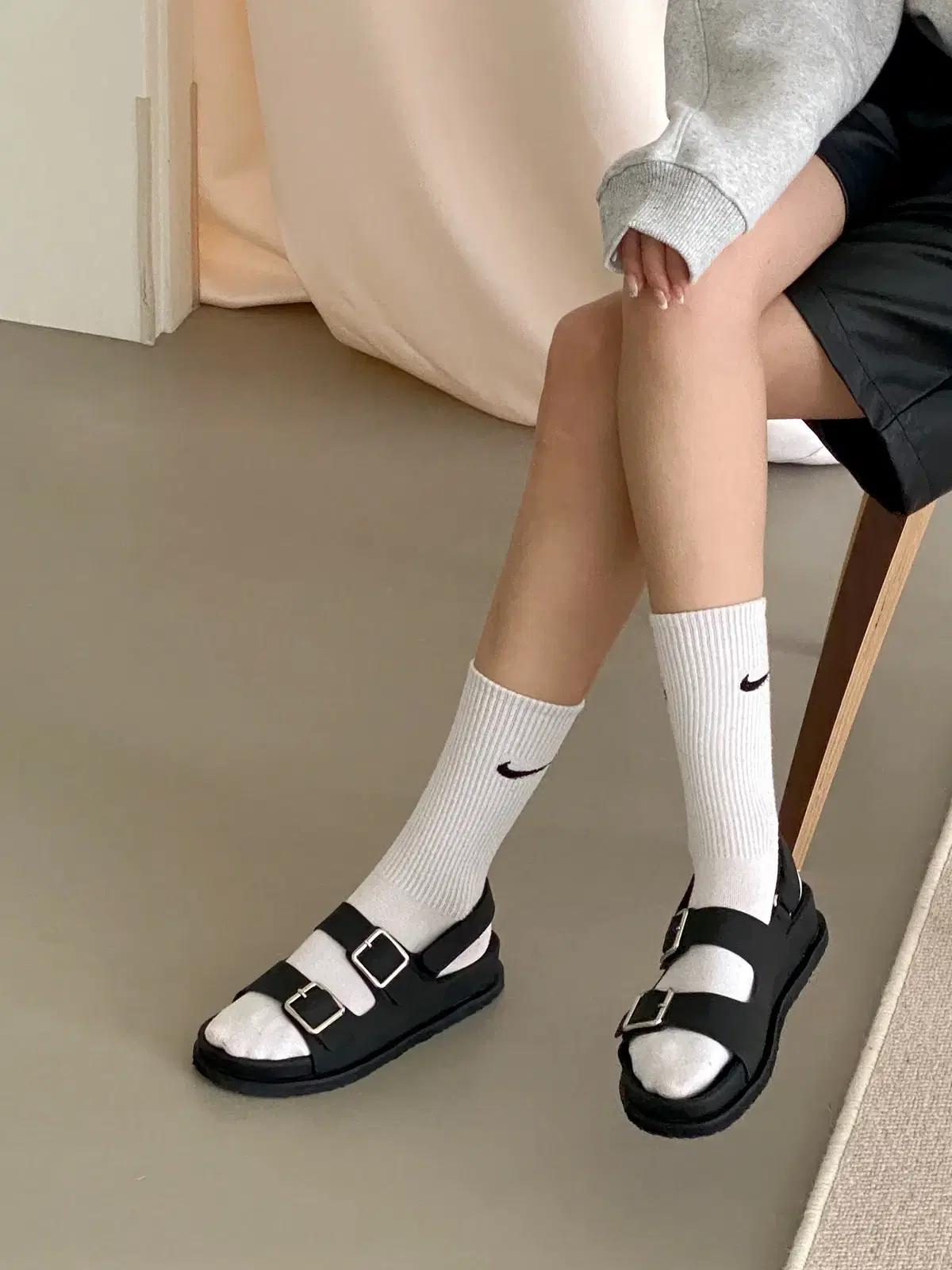 #세일 9345 와이드 찍찍이 4cm 캐쥬얼 샌들 245 블랙-새상품 7