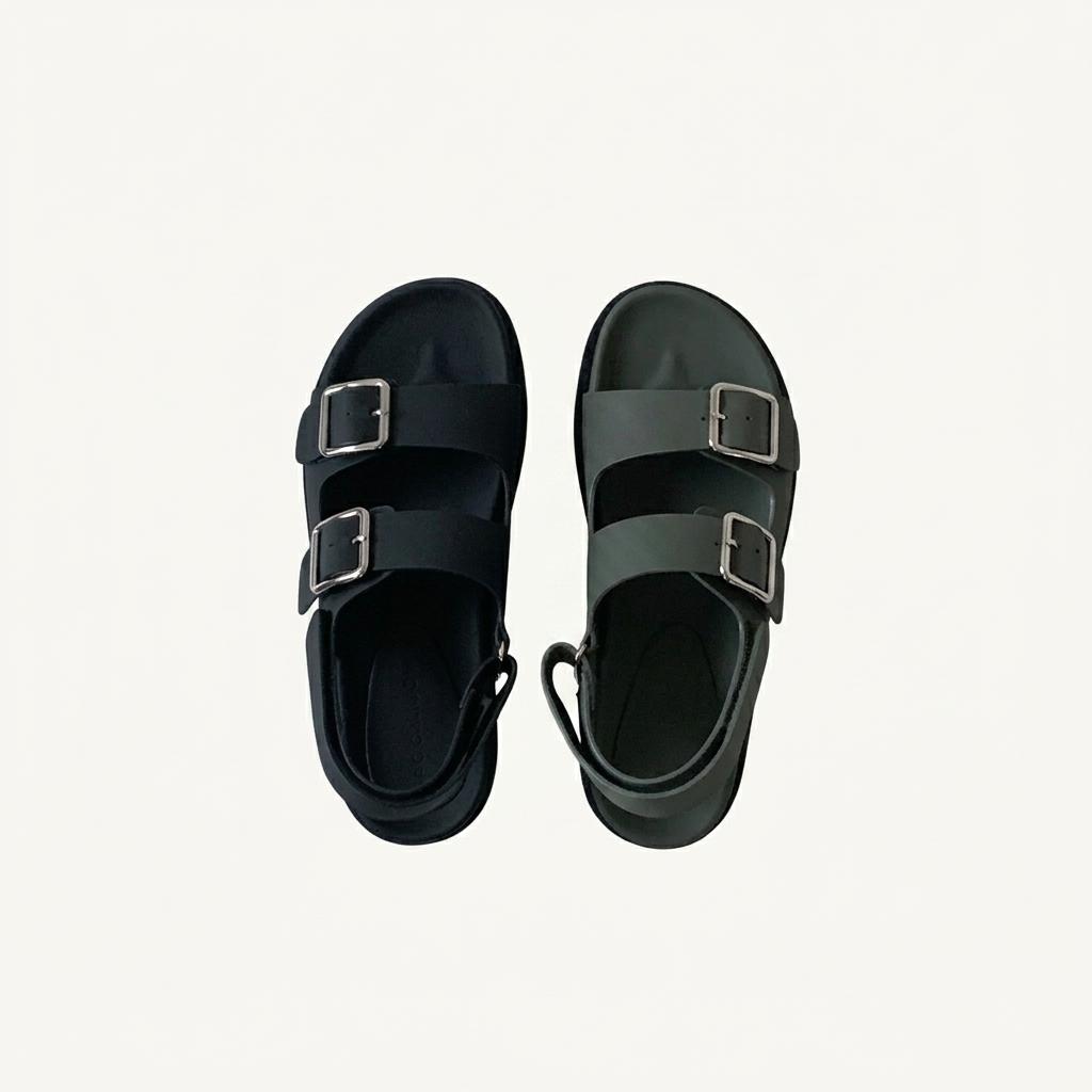 #세일 9345 와이드 찍찍이 4cm 캐쥬얼 샌들 245 블랙-새상품 1