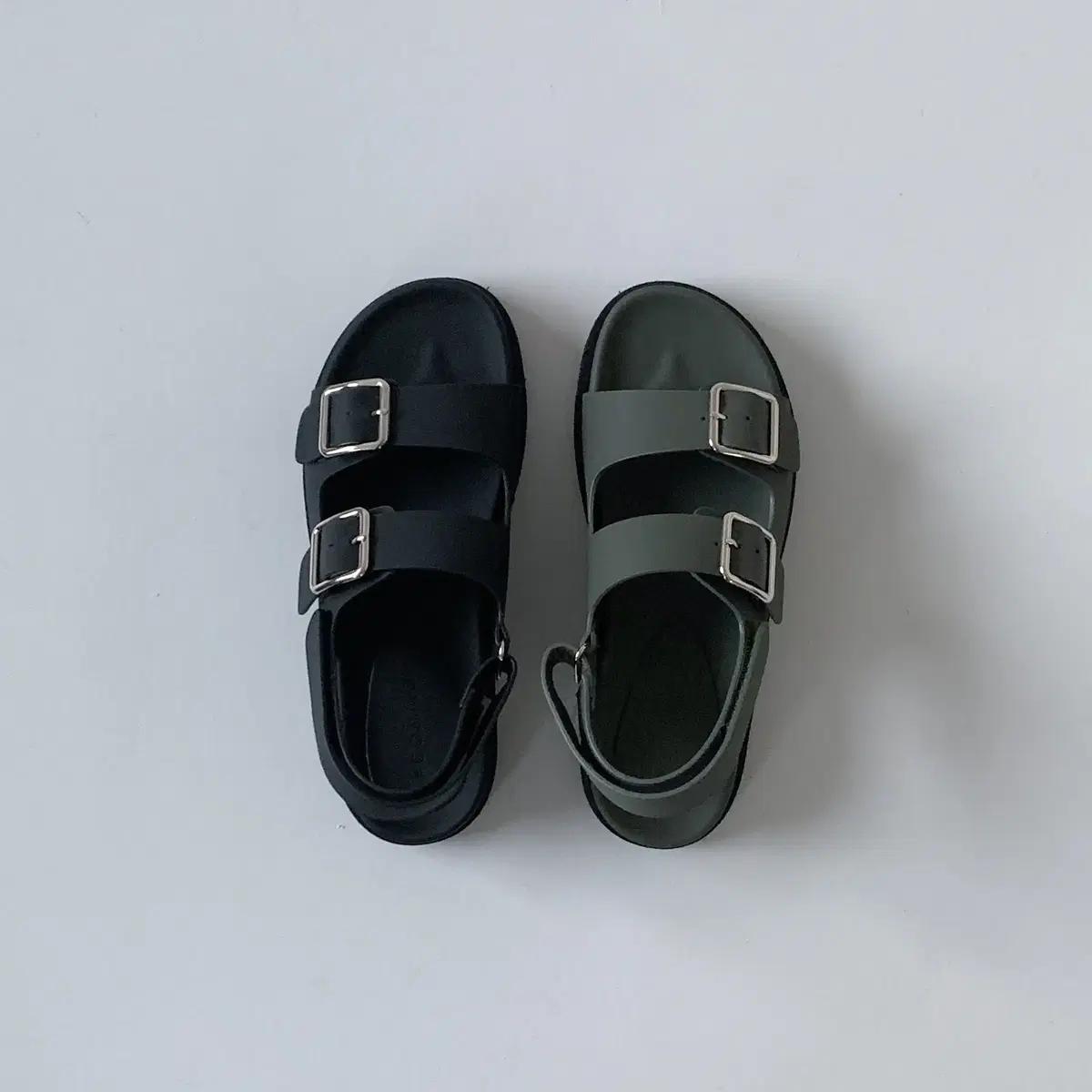 #세일 9345 와이드 버클 찍찍이 4cm 캐쥬얼 샌들 225 카키-새상품 3