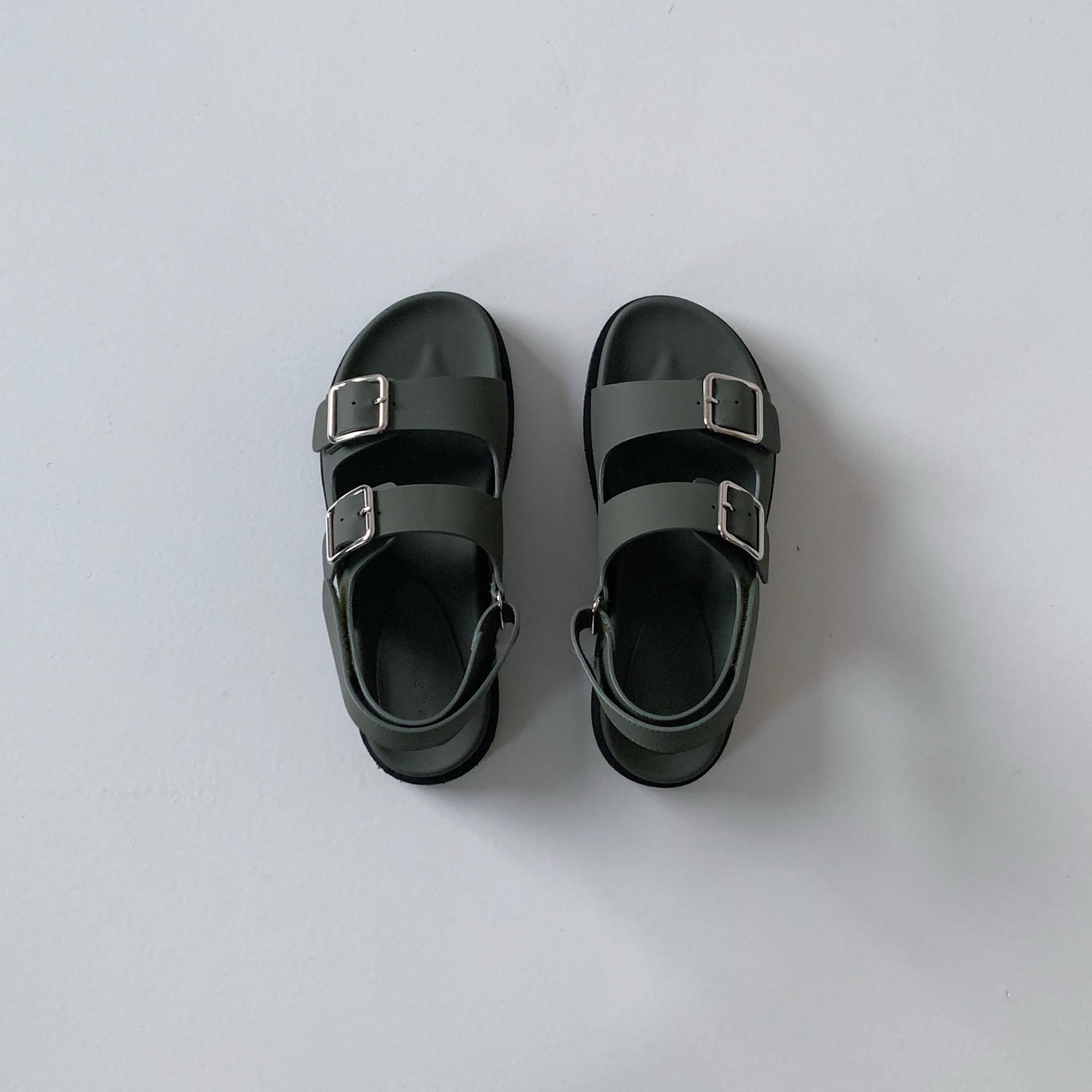 #세일 9345 와이드 버클 찍찍이 4cm 캐쥬얼 샌들 225 카키-새상품 2