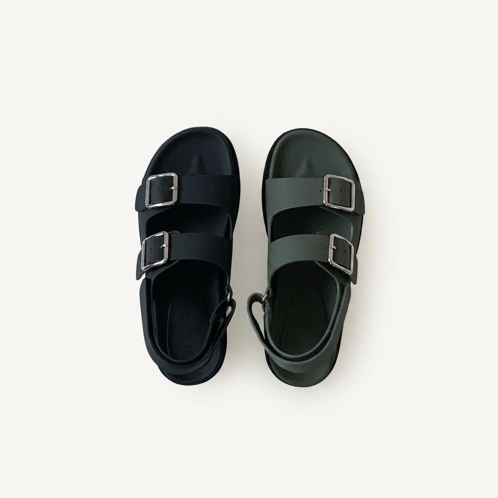 #세일 9345 와이드 버클 찍찍이 4cm 캐쥬얼 샌들 225 카키-새상품 1