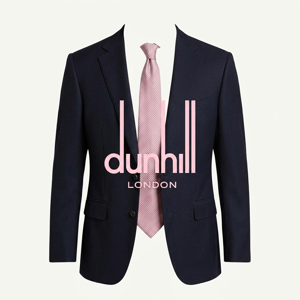 DUNHILL 던힐 실크 핑크 패턴 넥타이 8.2cm A+등급 E1205 1