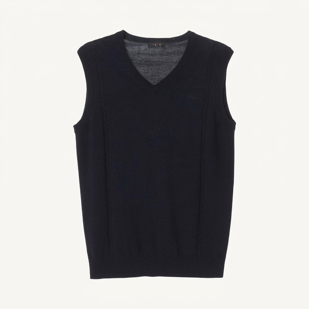 닥스 (MEN - XL) 울 100% 자수 로고 브이넥 니트 조끼 1
