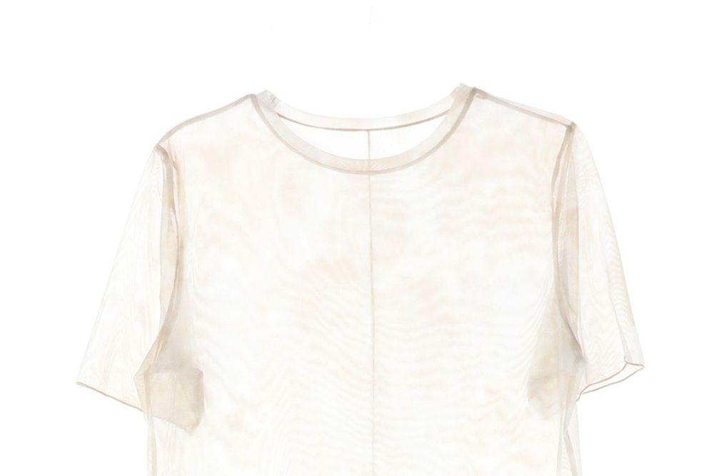 GU (WOMEN - XL) 폴리 시스루 반팔 티셔츠 3