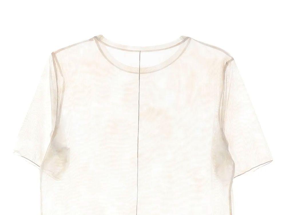 GU (WOMEN - XL) 폴리 시스루 반팔 티셔츠 6