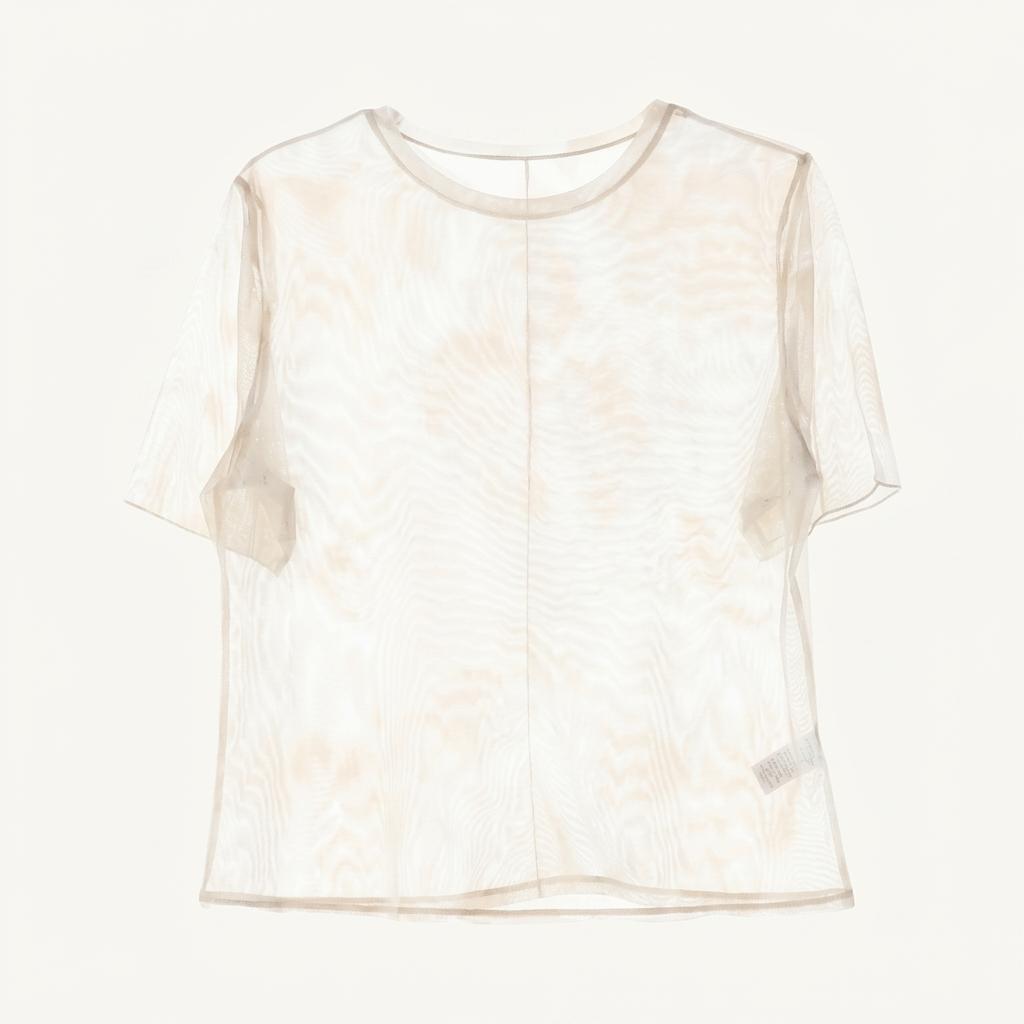 GU (WOMEN - XL) 폴리 시스루 반팔 티셔츠 1