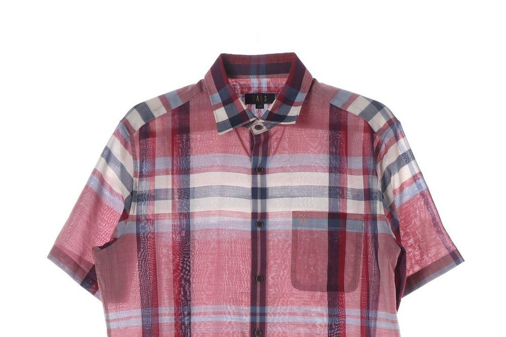 닥스 (MEN - XL) 울 블렌드 체크 패턴 반팔 셔츠 3