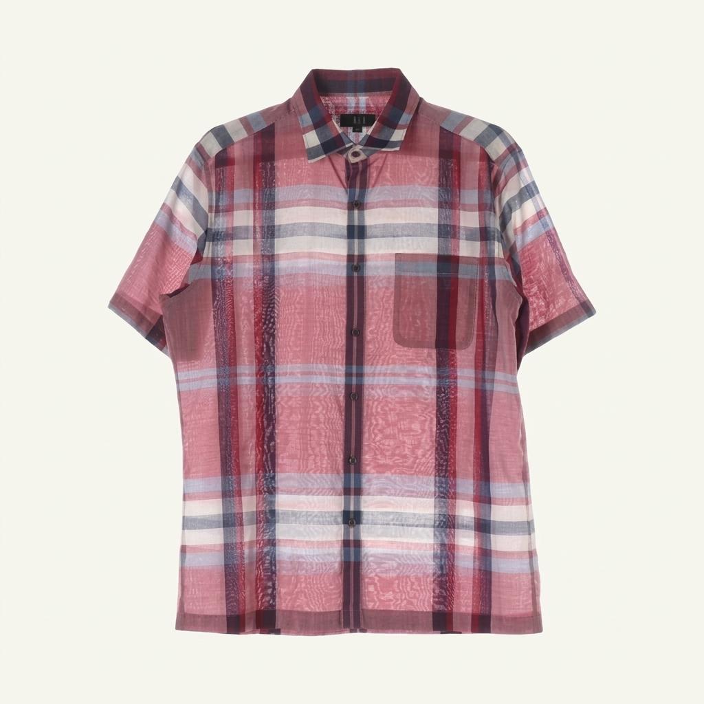닥스 (MEN - XL) 울 블렌드 체크 패턴 반팔 셔츠 1