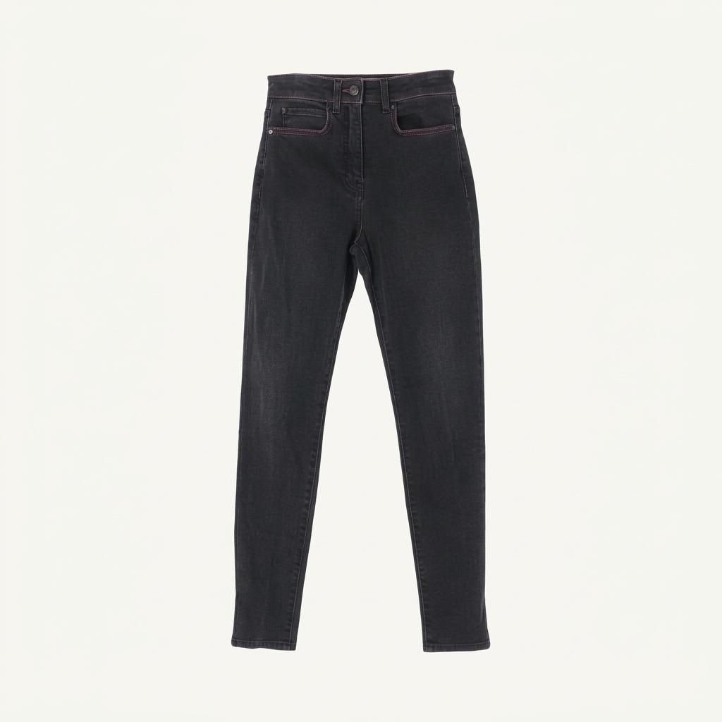 MSGM (WOMEN - S) 코튼 폴리 패치 로고 데님 팬츠 1