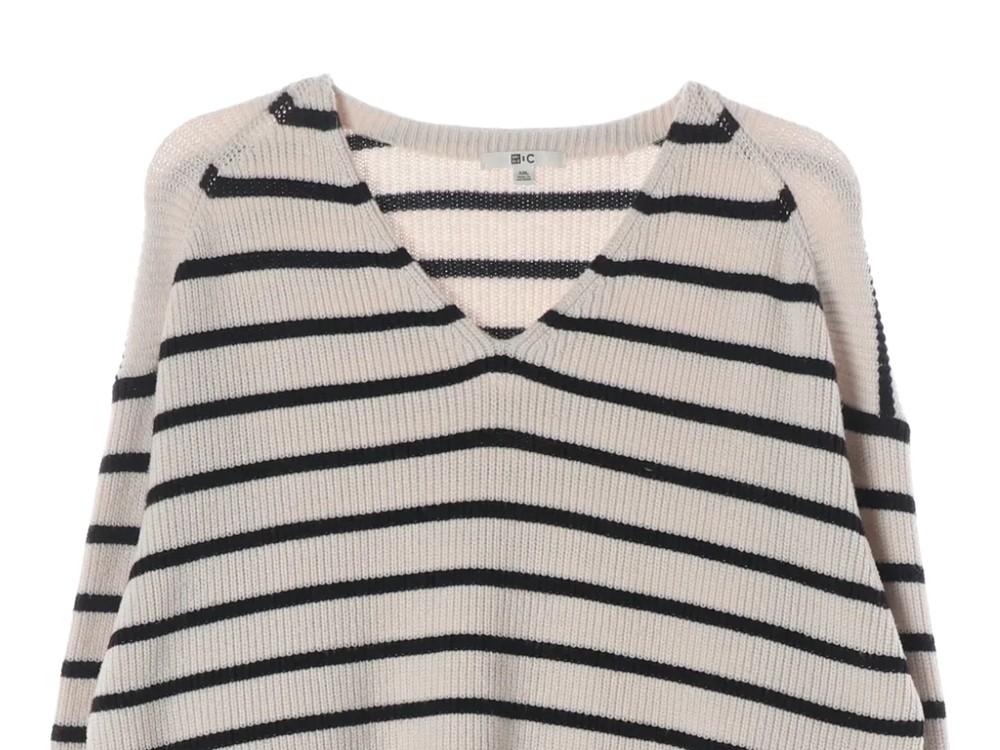 유니클로 x 클레어 웨이트 켈러 (WOMEN - 2XL) 아크릴 폴리 코튼 브이넥 니트 탑 4