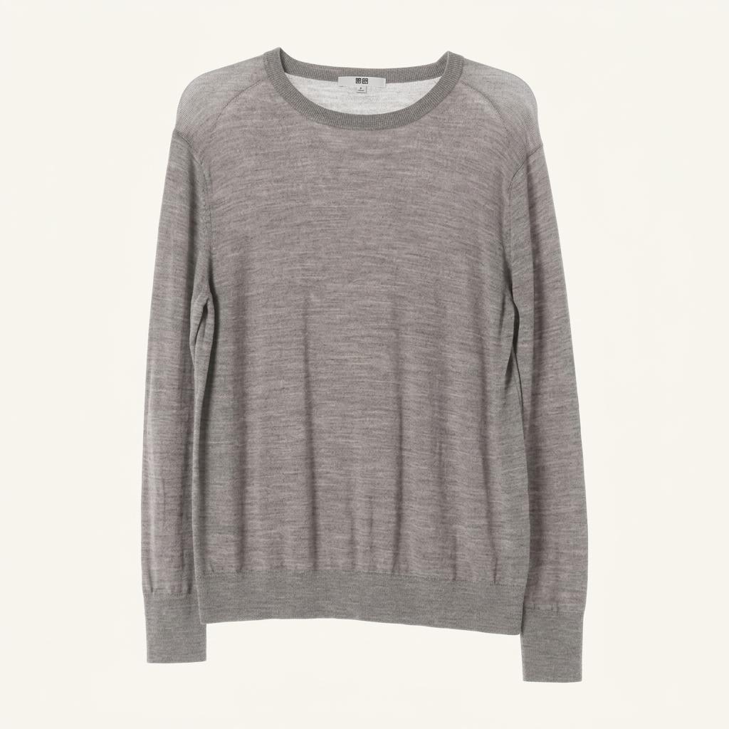 유니클로 (WOMEN - XL) 울 100% 크루넥 니트 탑 1
