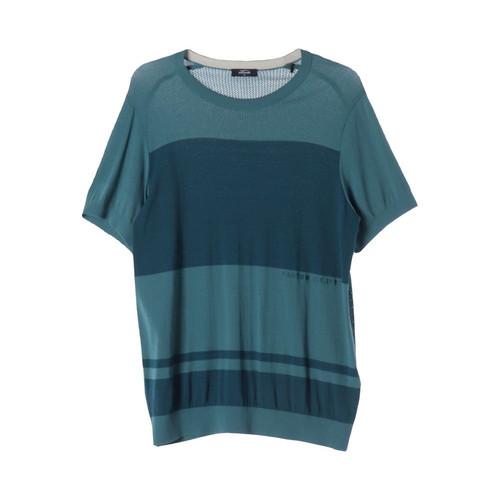 팬텀 (MEN - XL) 레이온 나일론 로고 반팔 니트 탑 2