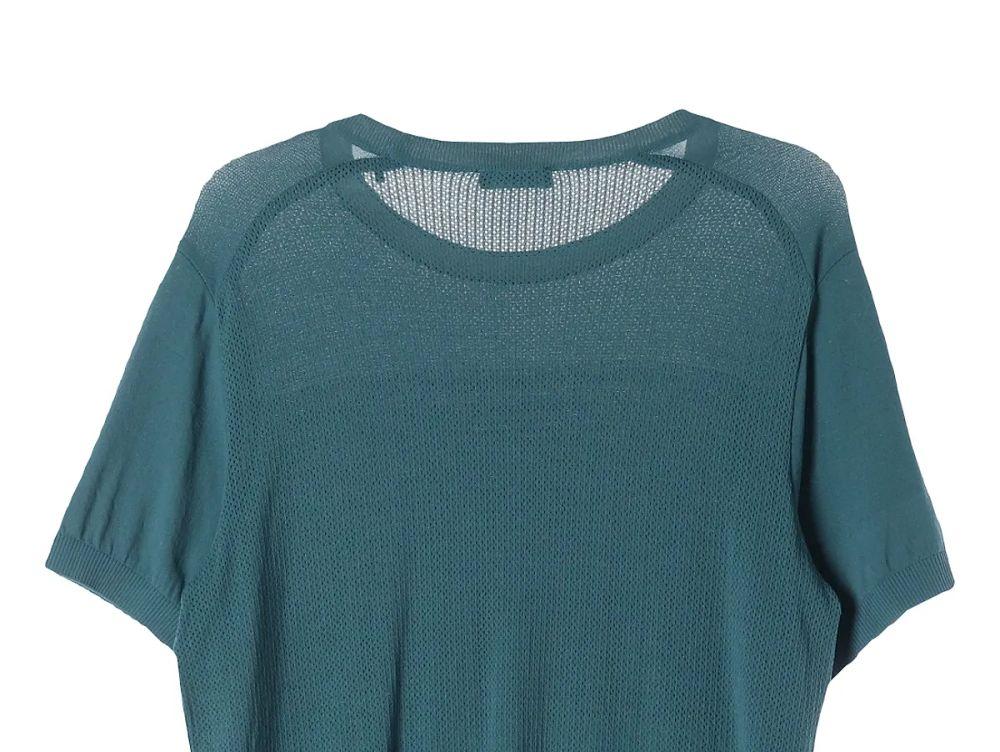 팬텀 (MEN - XL) 레이온 나일론 로고 반팔 니트 탑 6