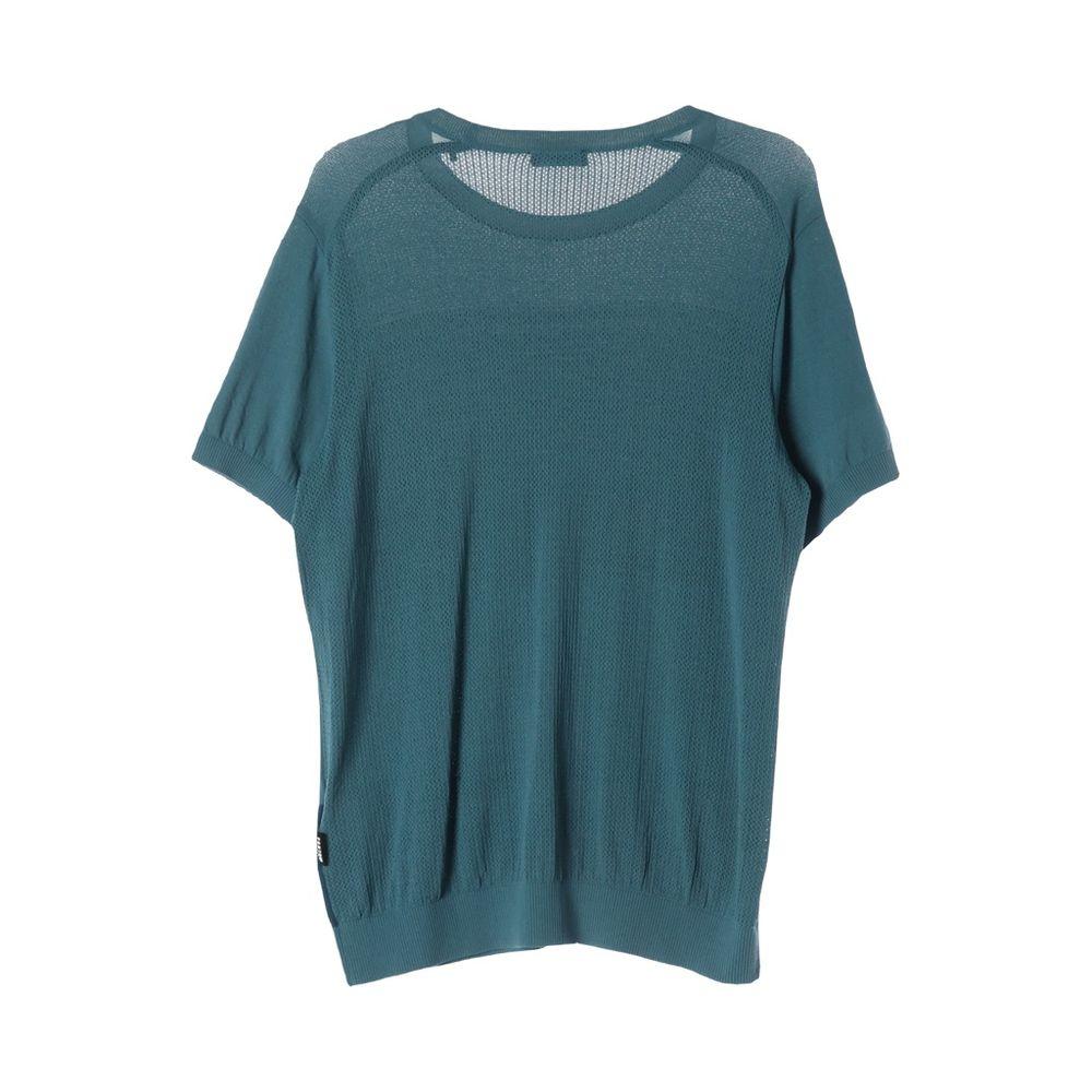 팬텀 (MEN - XL) 레이온 나일론 로고 반팔 니트 탑 5