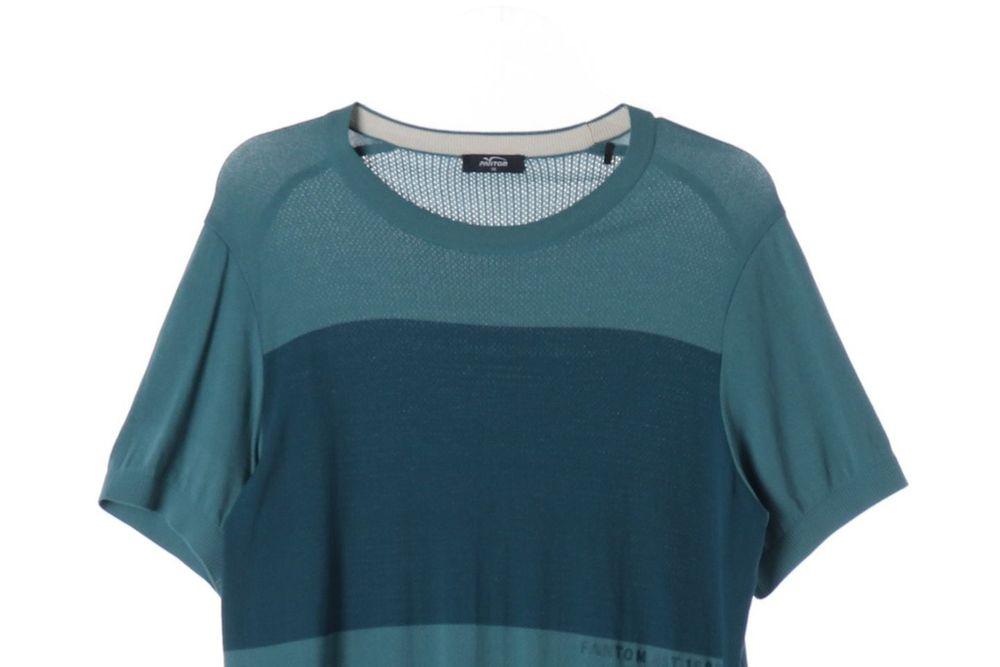 팬텀 (MEN - XL) 레이온 나일론 로고 반팔 니트 탑 3