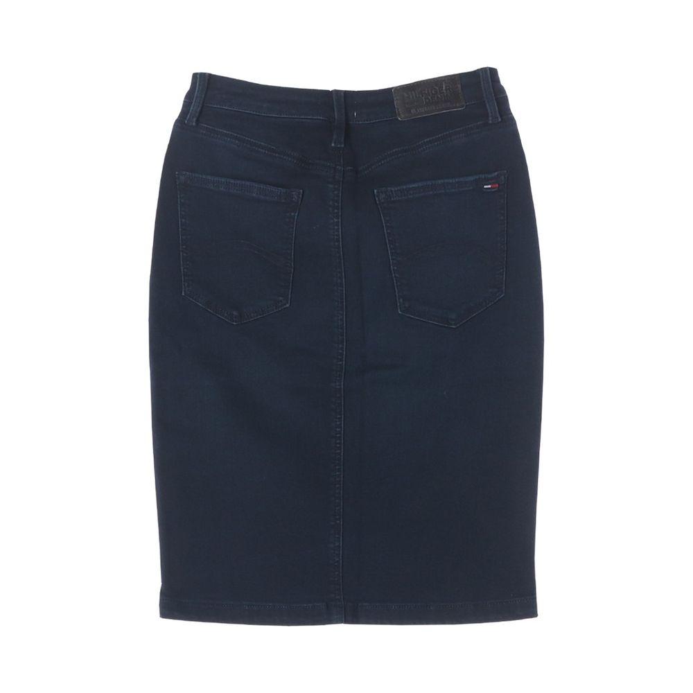 타미힐피거 (WOMEN - XS) 폴리 레이온 코튼 로고 데님 스커트 5