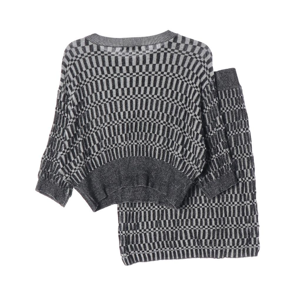지나시스 (WOMEN - F) [SET] 2pcs 패턴 크롭 니트 탑 & 니트 스커트 7