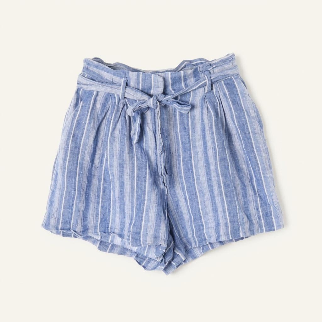 H&M (WOMEN - S) 린넨 레이온 스트라이프 스트랩 쇼츠 1