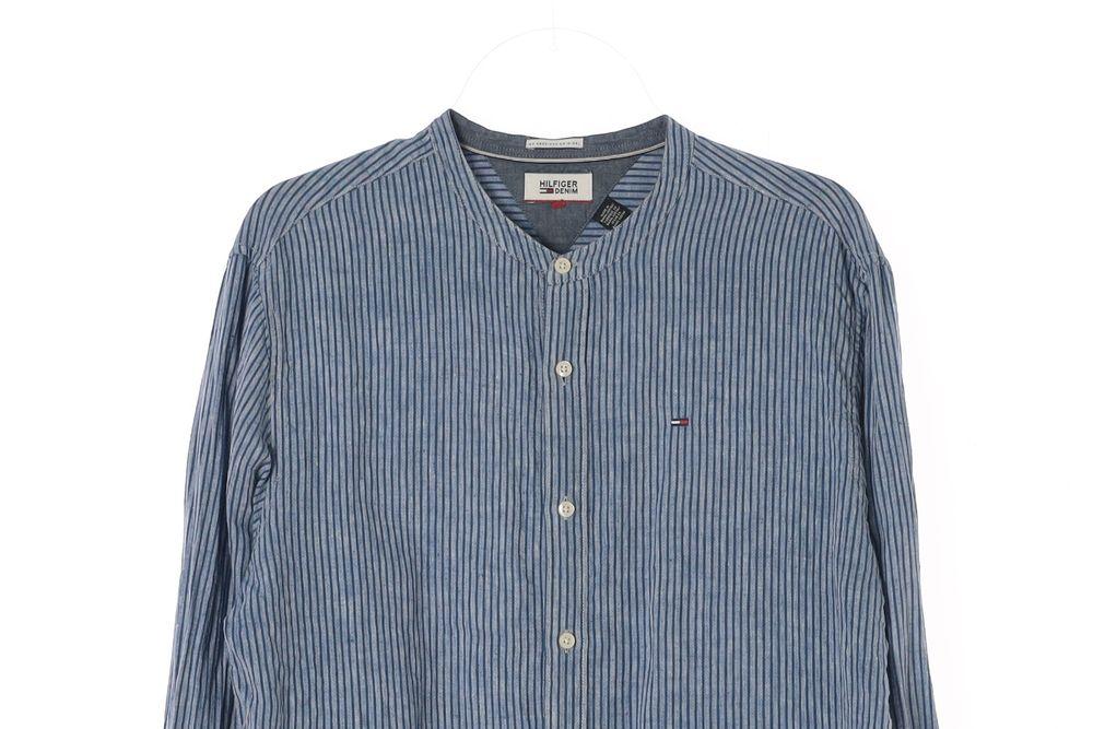 타미힐피거 (MEN - XL) 린넨 스트라이프 차이나넥 셔츠 3
