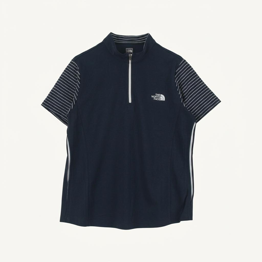 노스페이스 (WOMEN - 2XL) 로고 반집업 반팔 티셔츠 1