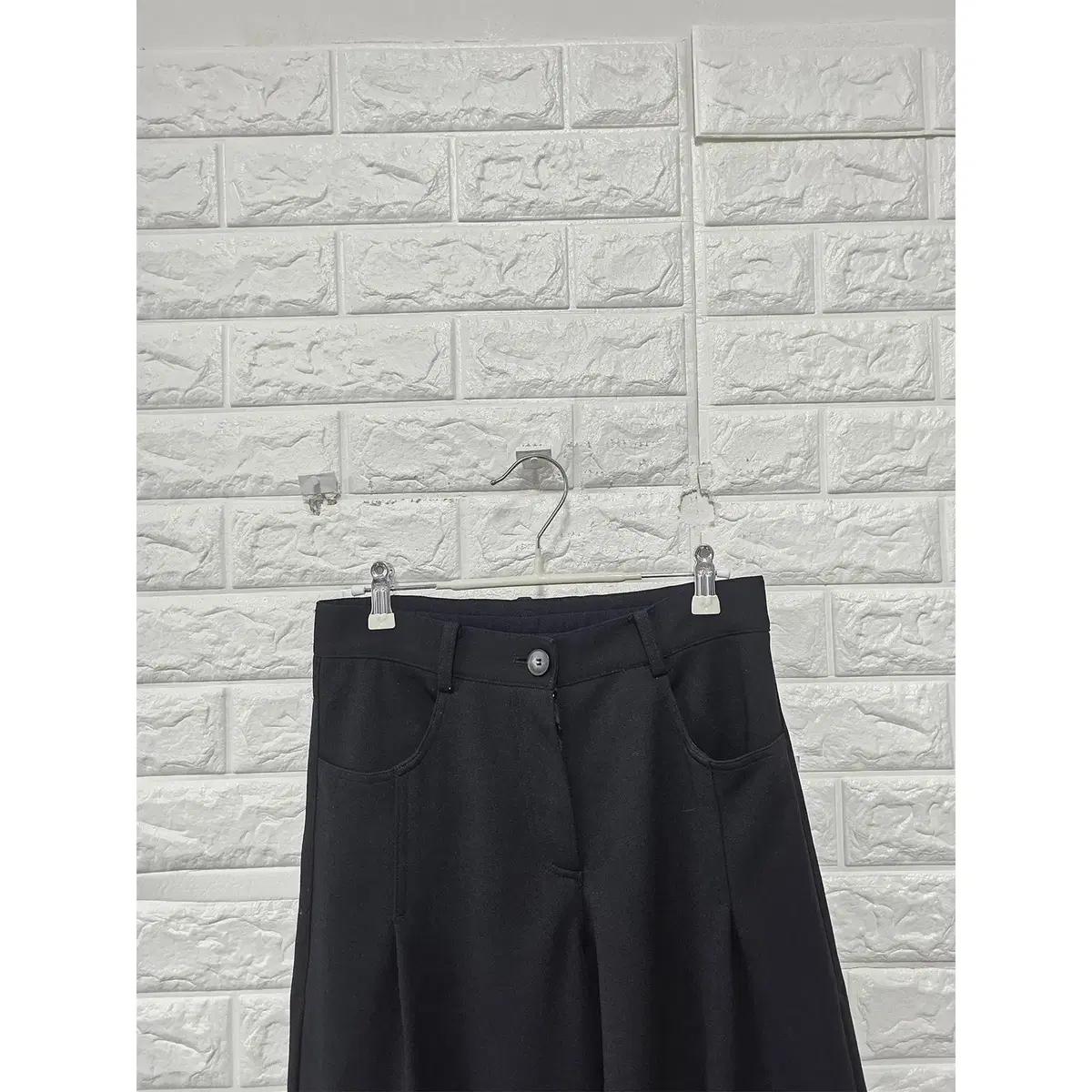 28인치 센존 블랙 와이드 팬츠 D383 6