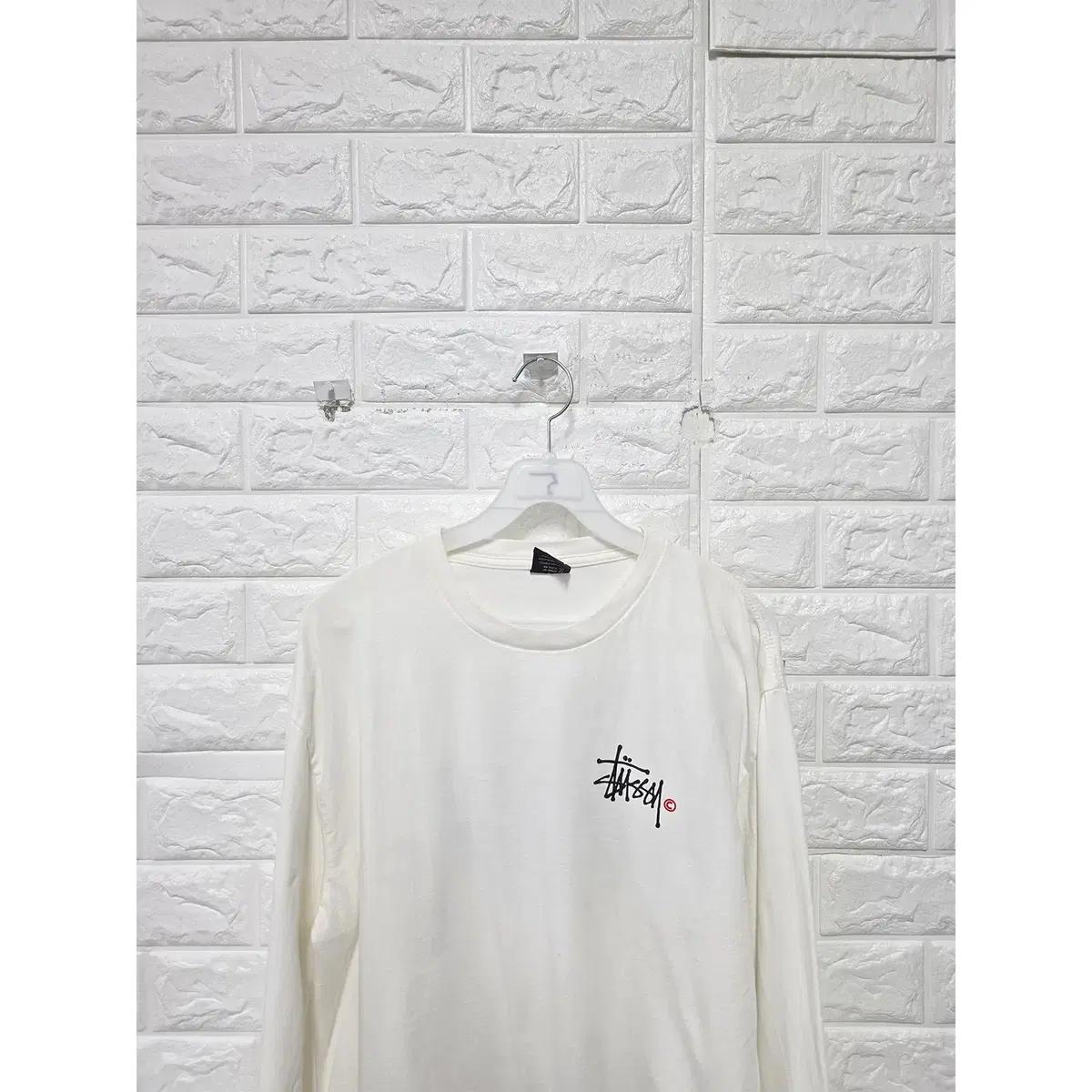 L 스투시 화이트 롱 슬리브리스 D392 6