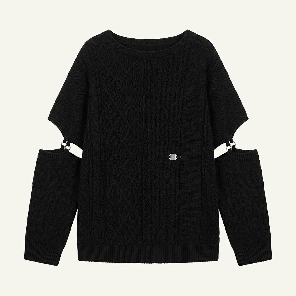 트리밍버드 Sleeve Slit Boat Neck Knit 한소희니트 1