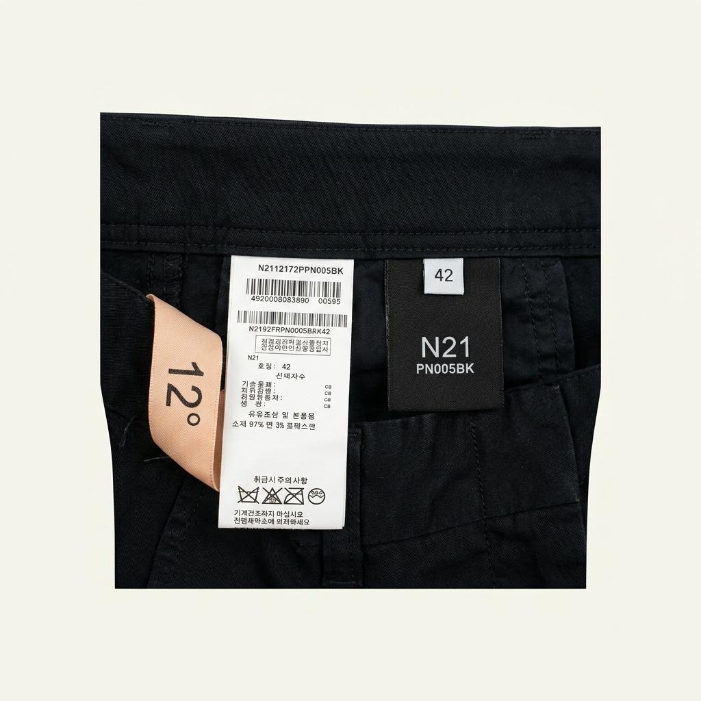 N21 누메로벤투노 블랙 코튼 슬랙스 팬츠 1