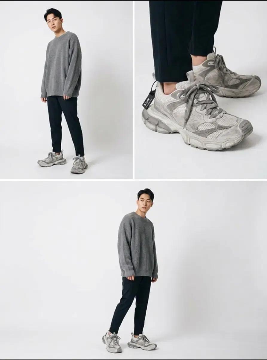 [5% 할인] [41] 발렌시아가 남성 3XL 원아웃 스웨이드 스니커즈 라이트 그레이 3