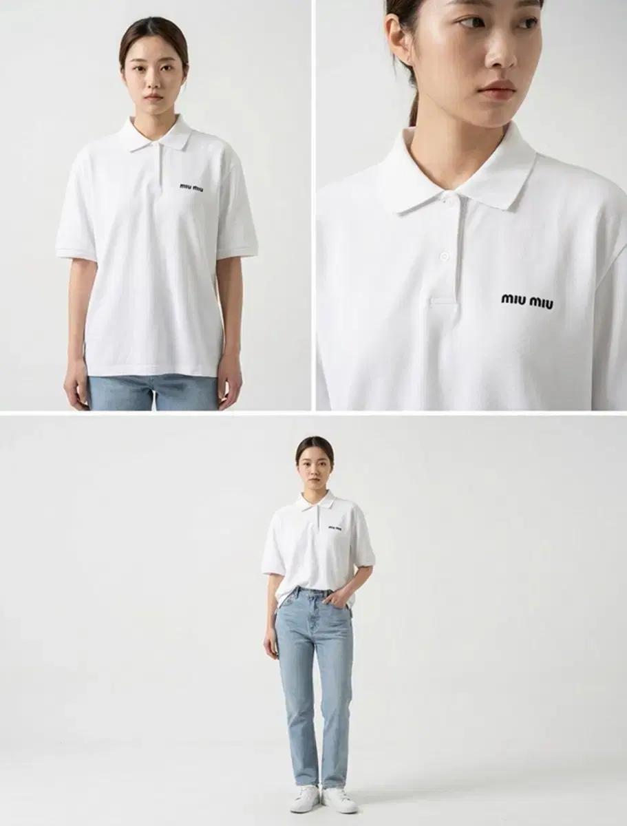 [5% 할인] [XL] 미우미우 24ss 폴로 PK 반팔 티셔츠 화이트 MJN535 3