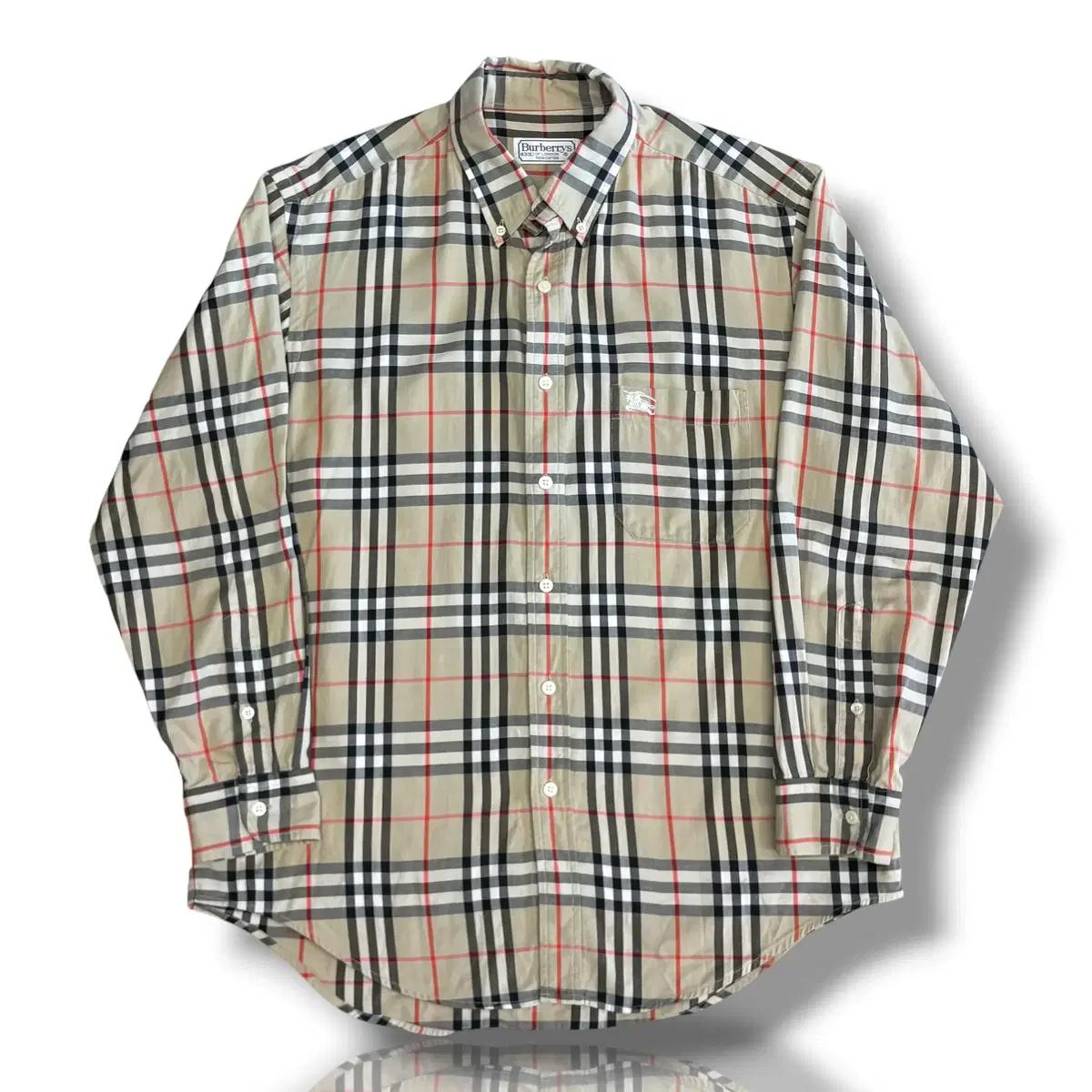 버버리 43(XL) 노바체크 정면포켓 기마자수 버튼다운 셔츠 2